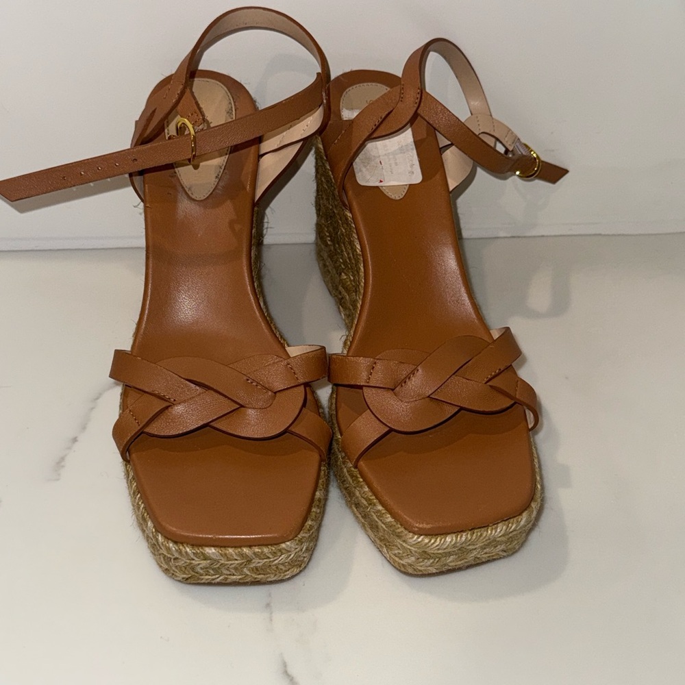 Like new Stuart Weitzman Brown Wedge Sandals - Picture 4 of 13